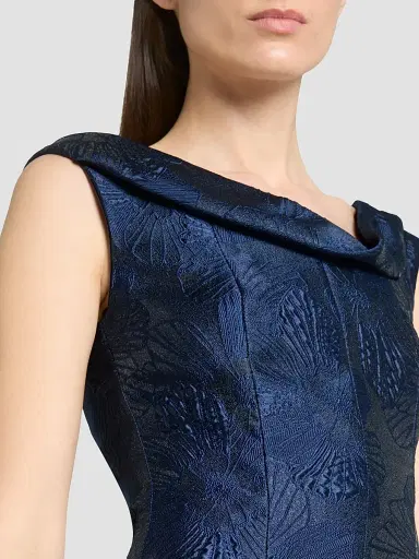 Talbot Runhof Women's Floral Jacquard Ballgown - Armada - Size 16 | Thumbnail 5
