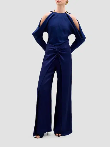 Silvia Tcherassi Women's Canturipe Twisted Pants - Navy - Size Medium | Thumbnail 2