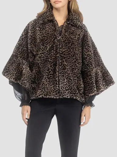 Gorski Women's Select Shearling Lamb Zip Coat with Cropped Sleeves - Lprd Print - Size XS | Thumbnail 3