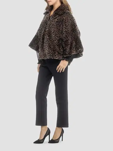 Gorski Women's Select Shearling Lamb Zip Coat with Cropped Sleeves - Lprd Print - Size XS | Thumbnail 4