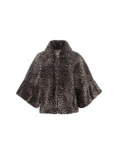 Gorski Women's Select Shearling Lamb Zip Coat with Cropped Sleeves - Lprd Print - Size XS | Thumbnail 1