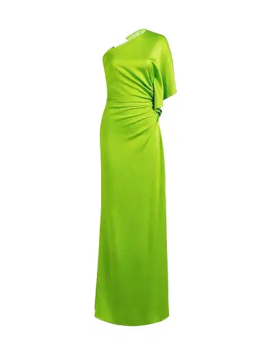 Silvia Tcherassi Women's Doli Draped Satin Maxi Dress - Bright Green - Size Small | Thumbnail 1
