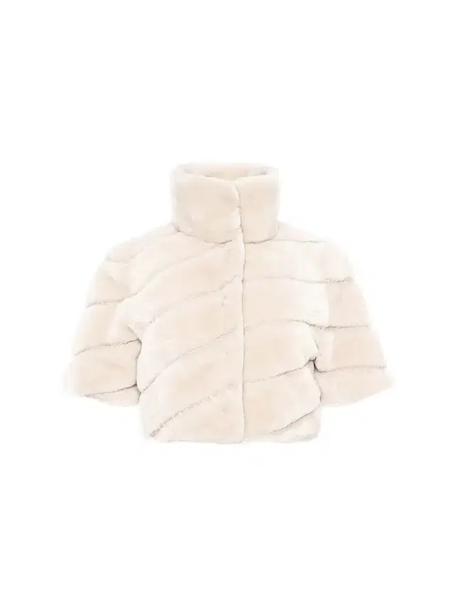 Gorski Women's Select Shearling Lamb Diagonal Bolero with Cropped Sleeves - Cream - Size Large