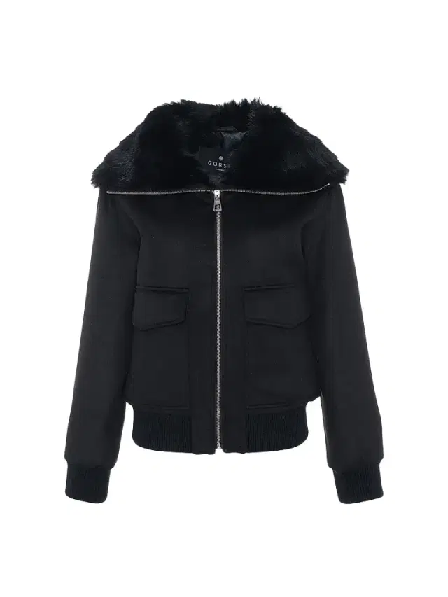 Gorski Women's Fabric Coat with Select Shearling Lamb Collar - Black - Size Small