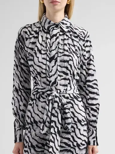Elisamama Women's Isla Printed Tie-Waist Midi Dress | Thumbnail 5 Elisamama Women's Isla Printed Tie-Waist Midi Dress | Thumbnail 5