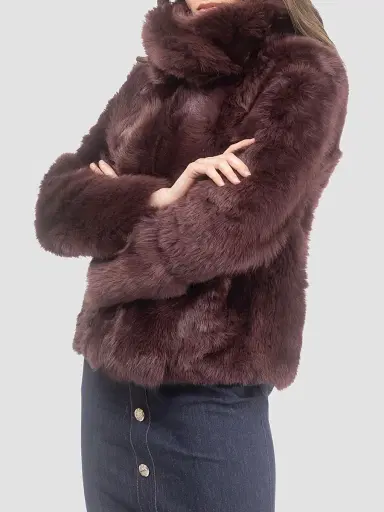 Gorski Women's Toscana Shearling Lamb Reversible Coat - Merlot - Size Medium | Thumbnail 4