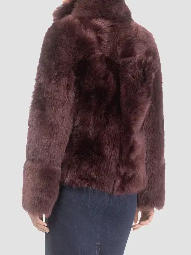 Gorski Women's Toscana Shearling Lamb Reversible Coat - Merlot - Size Medium | Thumbnail 5