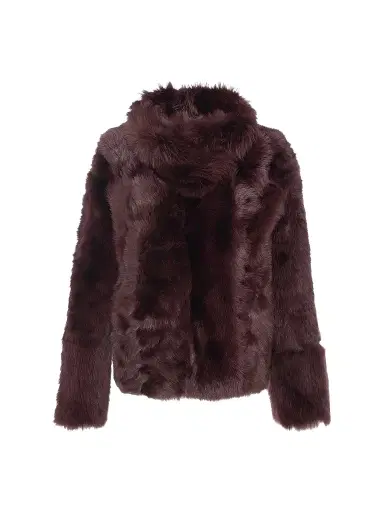 Gorski Women's Toscana Shearling Lamb Reversible Coat - Merlot - Size Medium | Thumbnail 1