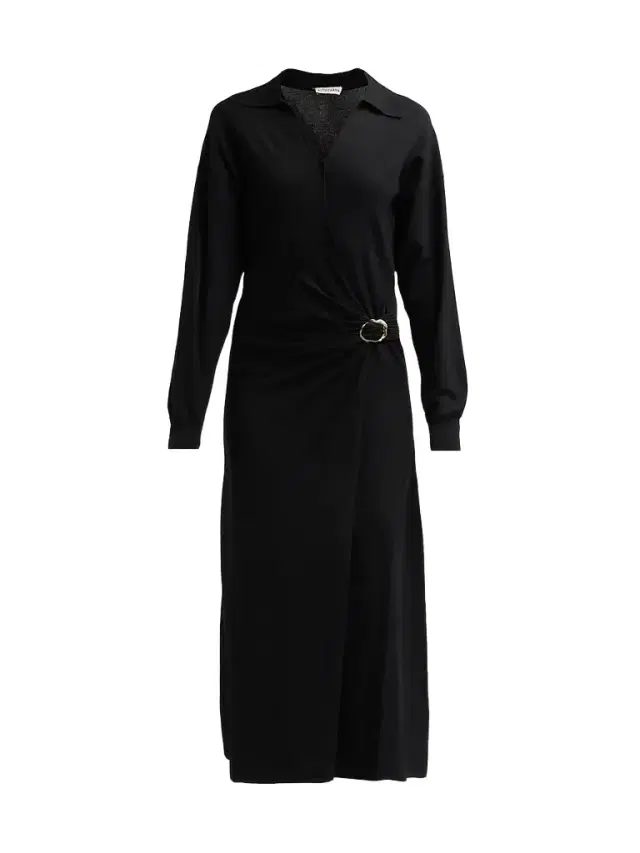 Altuzarra Women's Ellington Faux-Wrap Midi Dress - Black