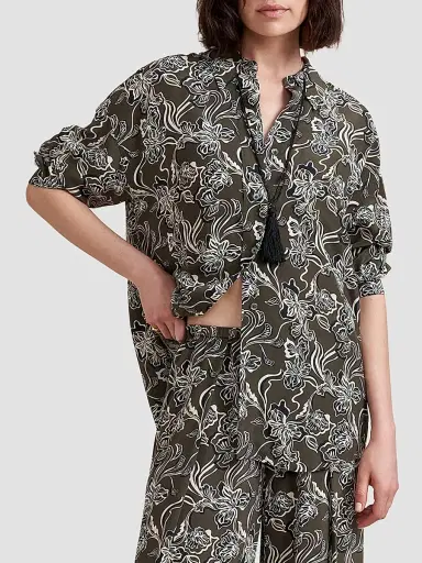 La Ligne Women's Shelby Shirt - Taupe Floral | Thumbnail 2 La Ligne Women's Shelby Shirt - Taupe Floral | Thumbnail 2