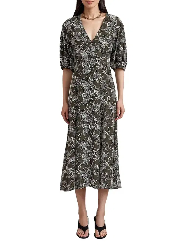 La Ligne Women's Florence Dress - Taupe Floral