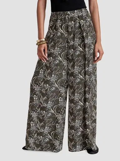 La Ligne Women's Crosby Pants - Taupe Floral | Thumbnail 3