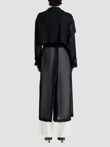 Proenza Schouler Women's Esha Sheer Wool Coat - Black | Thumbnail 3