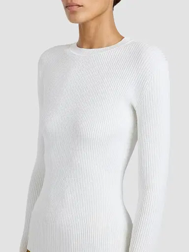 Proenza Schouler Women's Nir Rib-Knit Top - White | Thumbnail 4