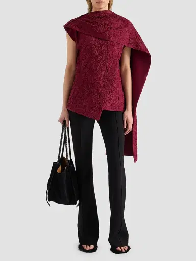 Proenza Schouler Women's Lina Crushed Silk Top - Wine | Thumbnail 2 Proenza Schouler Women's Lina Crushed Silk Top - Wine | Thumbnail 2