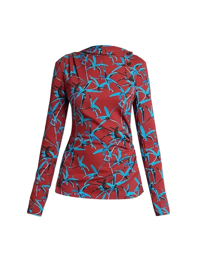 Proenza Schouler Women's Anais Printed Cady Top - Madder Multi