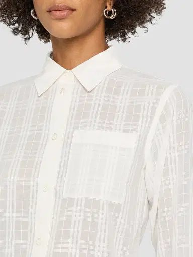Burberry Women's Emma Check Cotton Shirt - Chalk White - Size 16 | Thumbnail 5