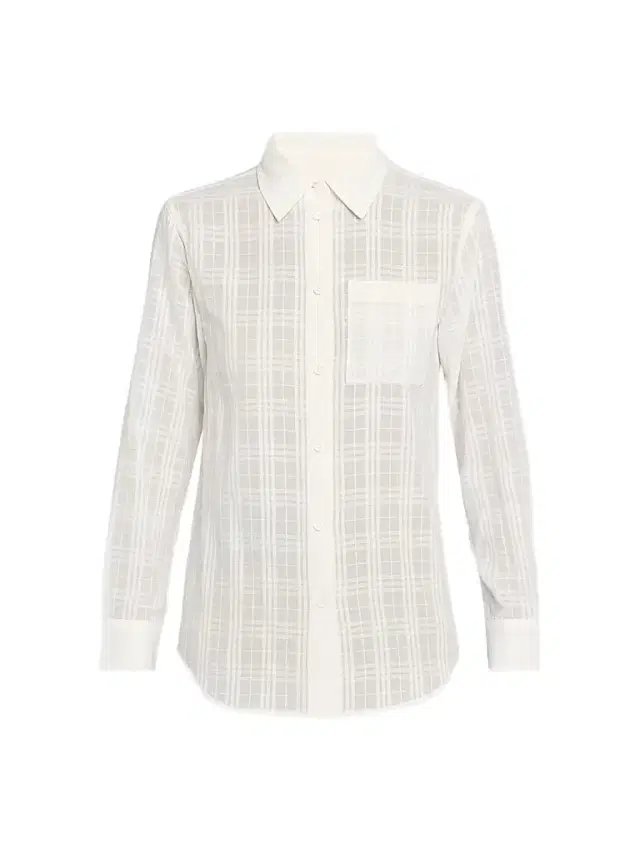 Women's Emma Check Cotton Shirt - Chalk White - Size 16 Women's Emma Check Cotton Shirt - Chalk White - Size 16