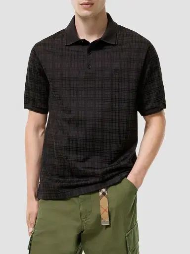 Burberry Men's Pelham Check Polo Shirt - Coal Grey Ip Check | Thumbnail 2