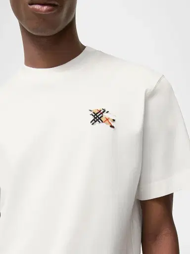 Burberry Men's Seth TFG EKD Crewneck T-Shirt - Chalk | Thumbnail 3 Burberry Men's Seth TFG EKD Crewneck T-Shirt - Chalk | Thumbnail 3