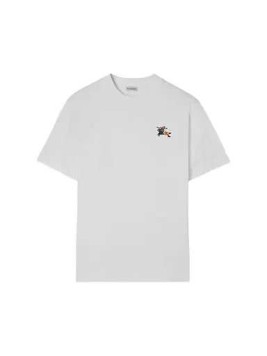 Burberry Men's Seth TFG EKD Crewneck T-Shirt - Chalk | Thumbnail 1 Burberry Men's Seth TFG EKD Crewneck T-Shirt - Chalk | Thumbnail 1