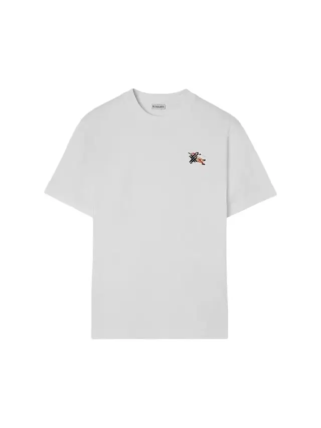 Burberry Men's Seth TFG EKD Crewneck T-Shirt - Chalk
