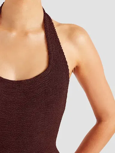 Hunza G Women's Sandy Open-Back One-Piece Swimsuit - Metallic Chocolate | Thumbnail 5