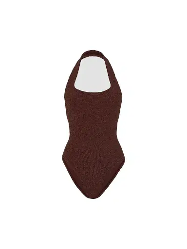 Hunza G Women's Sandy Open-Back One-Piece Swimsuit - Metallic Chocolate | Thumbnail 1