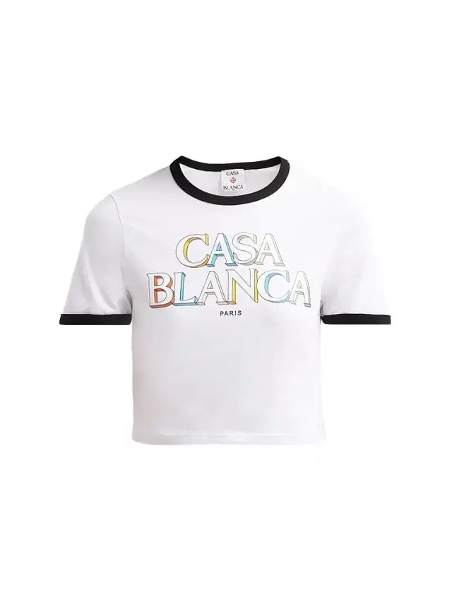 Casablanca Women's Logo Cotton Crop T-Shirt - Stack Logo