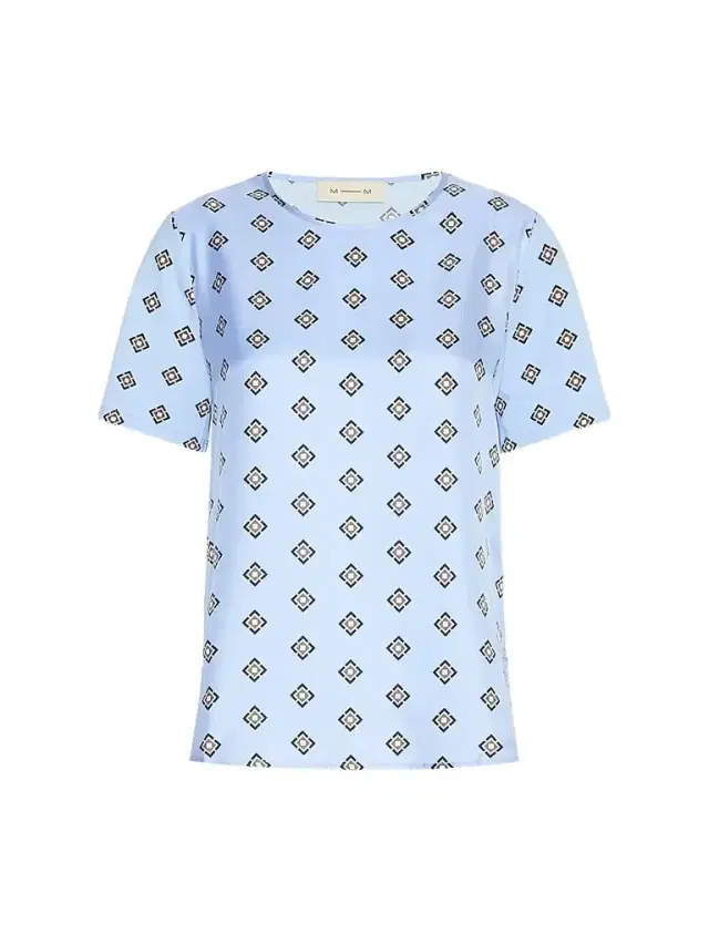 MM Max Mara Women's Printed Cotton Jersey Blouse - Sky Blue