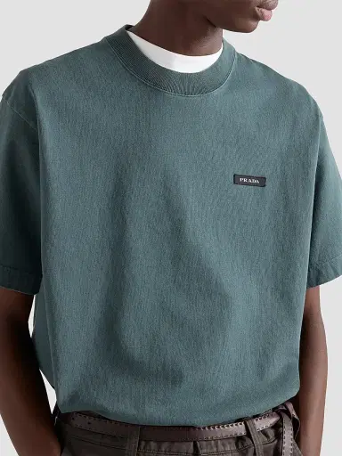 Prada Men's Cotton T-Shirt - Green | Thumbnail 5