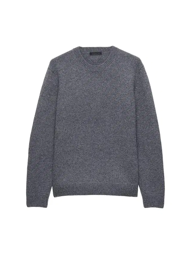 Prada Men's Wool Crewneck Sweater - Grey