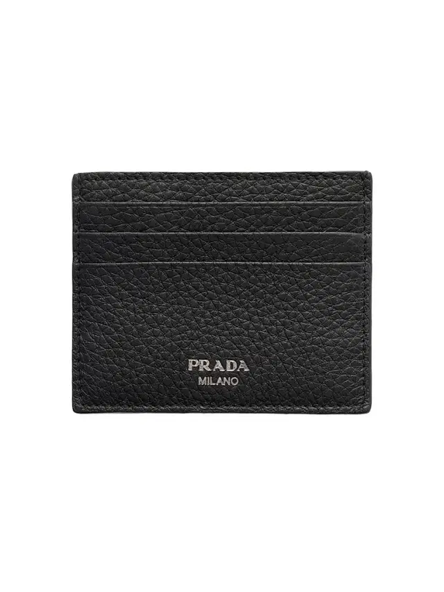 Prada Men's Leather Card Holder - Black