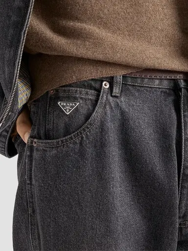 Prada Men's Five-Pocket Denim Jeans - Black | Thumbnail 5