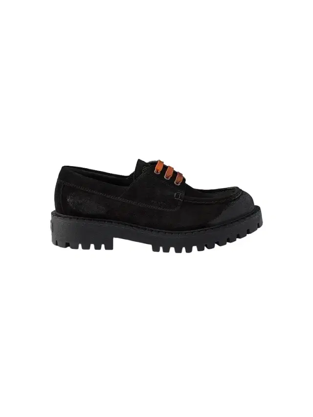 Prada Men's Waxed Suede Lace-Up Shoes - Black