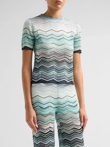 Missoni Women's Chevron Crewneck Knit Top | Thumbnail 4