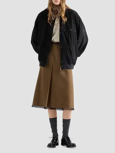 Prada Women's Suede Blouson Jacket | Thumbnail 2 Prada Women's Suede Blouson Jacket | Thumbnail 2