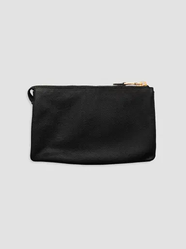Prada Women's Leather Zipper Pouch - Black | Thumbnail 3