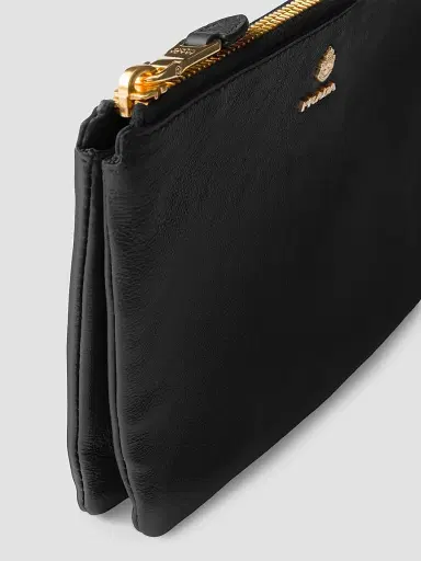 Prada Women's Leather Zipper Pouch - Black | Thumbnail 4
