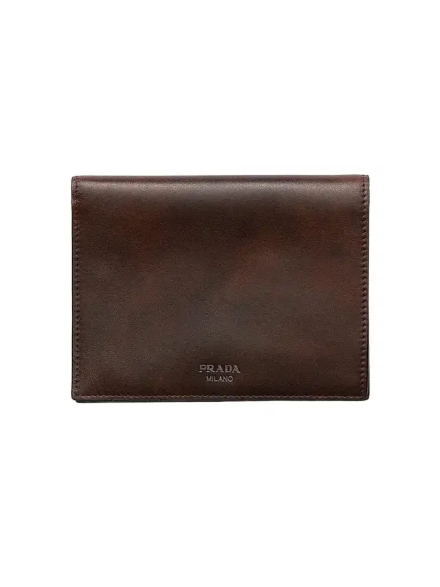 Prada Men's Antiqued Leather Wallet - Brown
