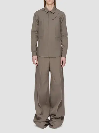 Rick Owens Men's Camicia Stretch-Cotton Shirt - Dust | Thumbnail 2