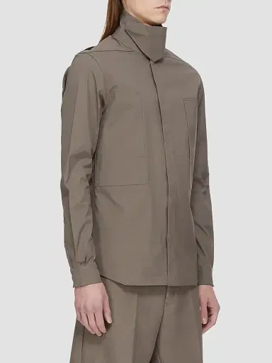 Rick Owens Men's Camicia Stretch-Cotton Shirt - Dust | Thumbnail 4