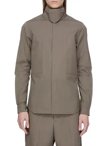 Rick Owens Men's Camicia Stretch-Cotton Shirt - Dust | Thumbnail 1