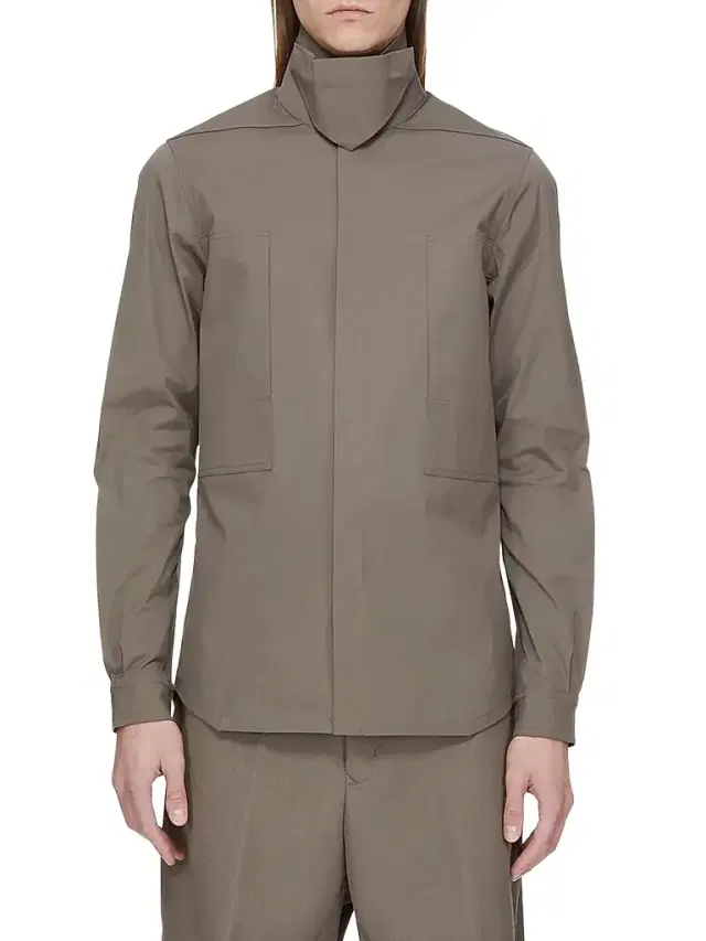 Rick Owens Men's Camicia Stretch-Cotton Shirt - Dust
