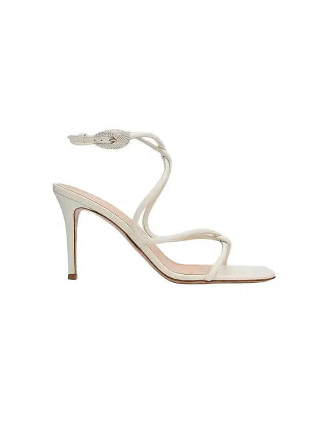 Gianvito Rossi Women's Jungle Mamba 85MM Leather & Rhinestone Sandals - Off White