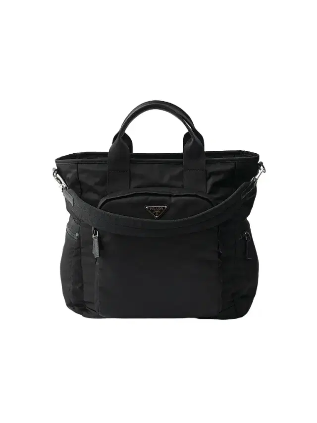 Prada Men's Re-Nylon and Saffiano Leather Tote Bag - Black
