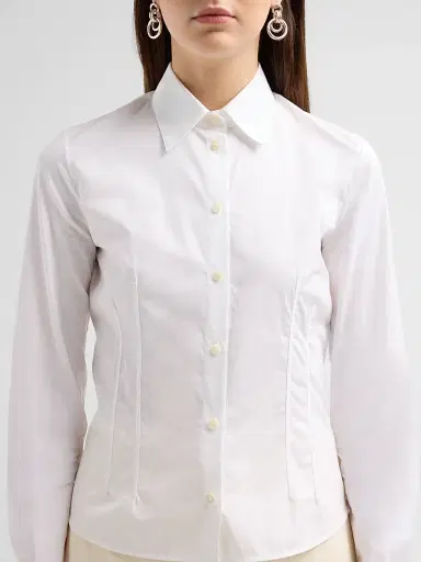 Jil Sander Women's Slim-Fit Cotton Poplin Shirt - Optic White | Thumbnail 5 Jil Sander Women's Slim-Fit Cotton Poplin Shirt - Optic White | Thumbnail 5