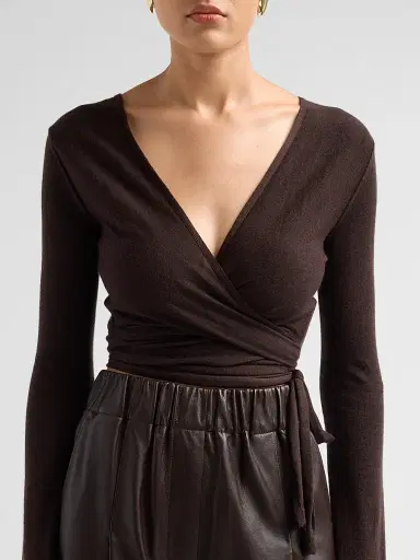 A.L.C. Women's Emma Wrap Sweater - Ganache | Thumbnail 5 A.L.C. Women's Emma Wrap Sweater - Ganache | Thumbnail 5