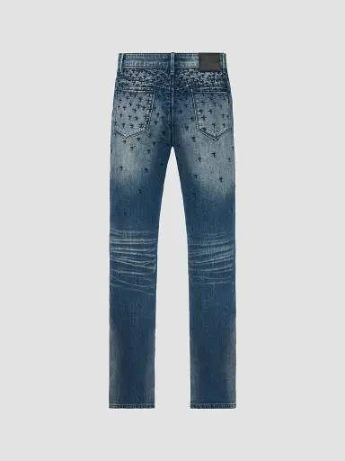 RTA Men's Curva Ultra Bryant Cross-Stitch Skinny Jeans - Coastal Rinse Allover Cross | Thumbnail 2