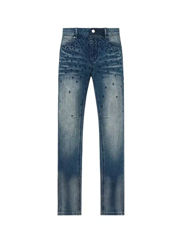 RTA Men's Curva Ultra Bryant Cross-Stitch Skinny Jeans - Coastal Rinse Allover Cross